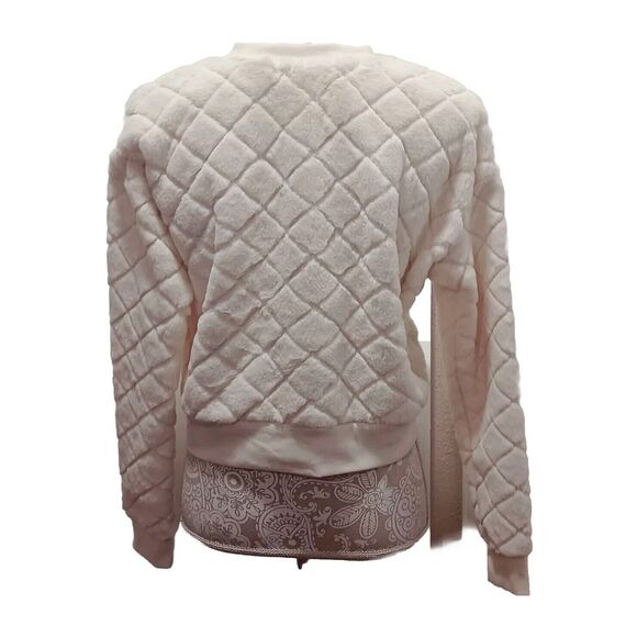 Chance or Fate Cream Diamond Furry sweater Size Small - Picture 2 of 7